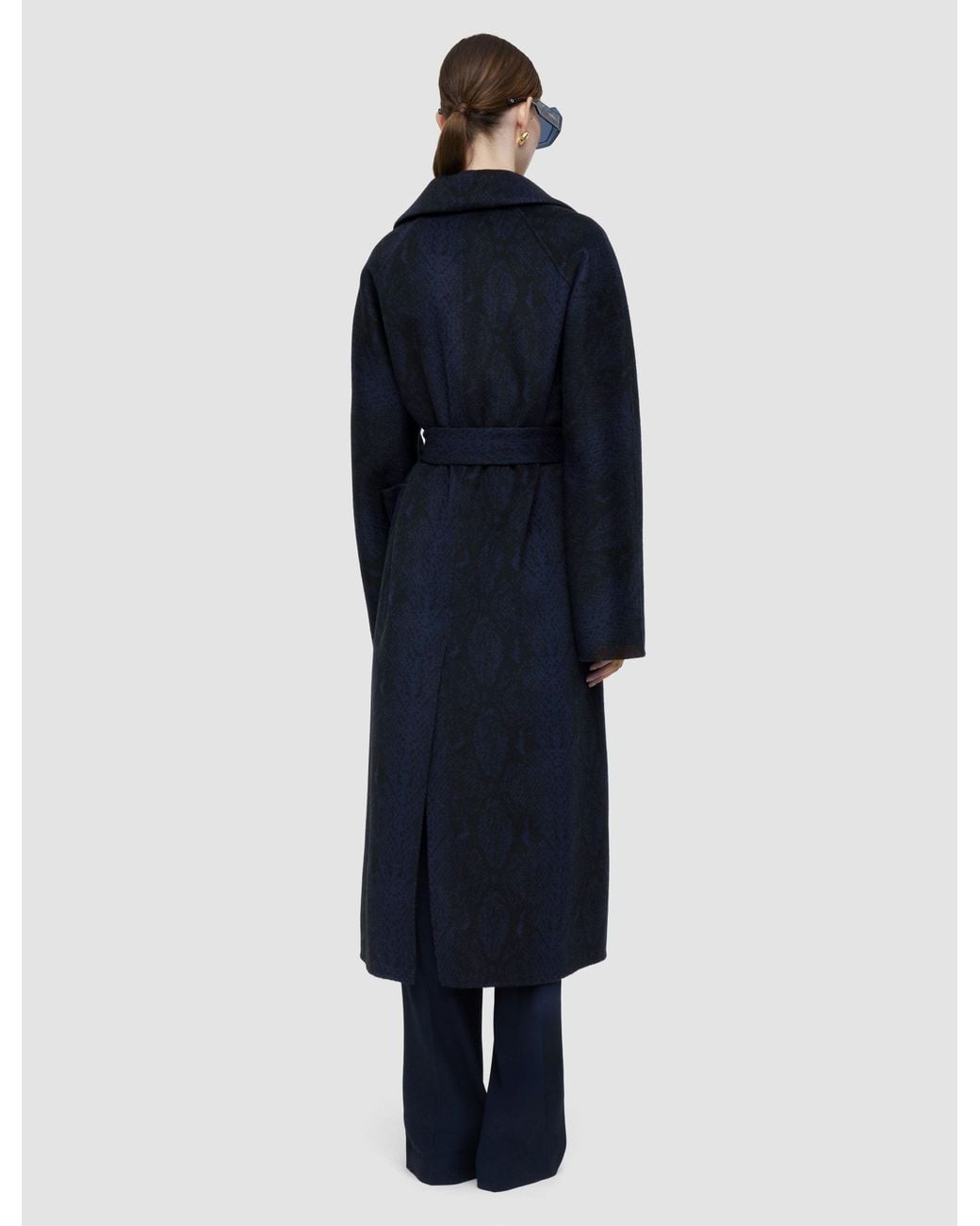 Joseph Blue Spencer Double Face Snake Jacquard Coat