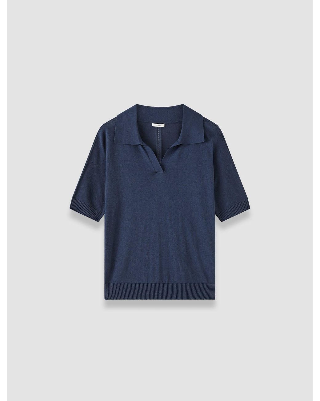 Joseph Blue Niata Superfine Silk Polo Top