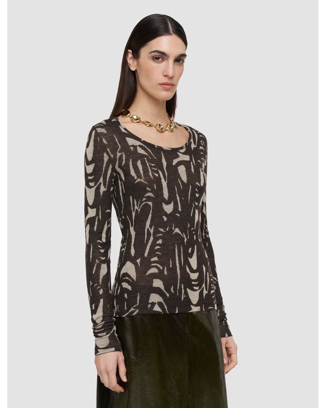 Joseph Multicolor Villa Cashair Jacquard Top