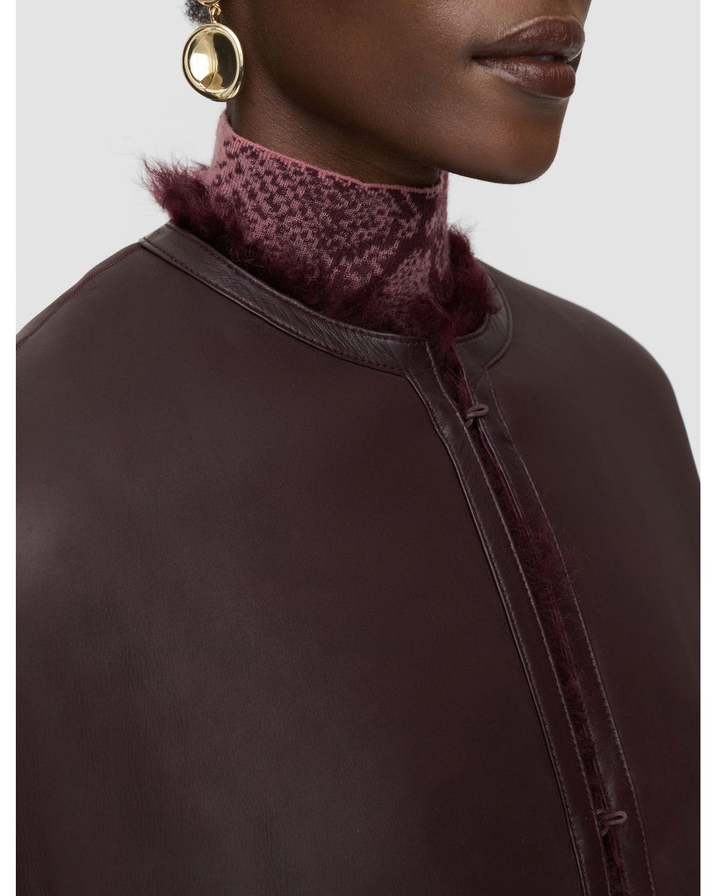 Joseph Red Robbie Long Wool Shearling Coat