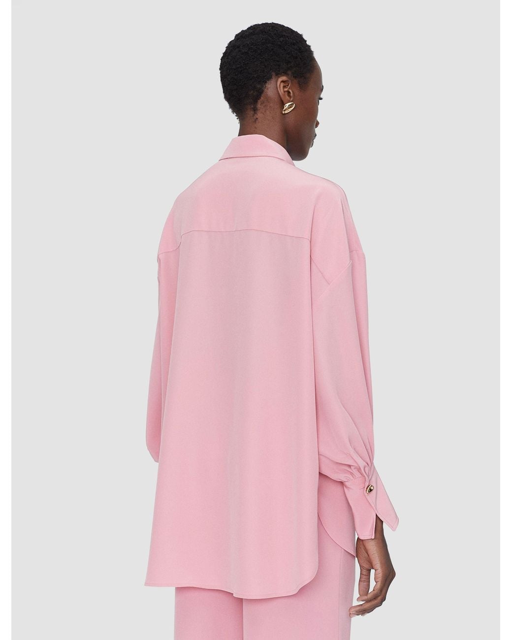 Joseph Pink Camilia Satin Twill Blouse