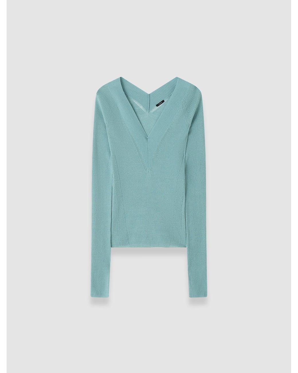 Joseph Blue Harti Linen Blend Knit Top