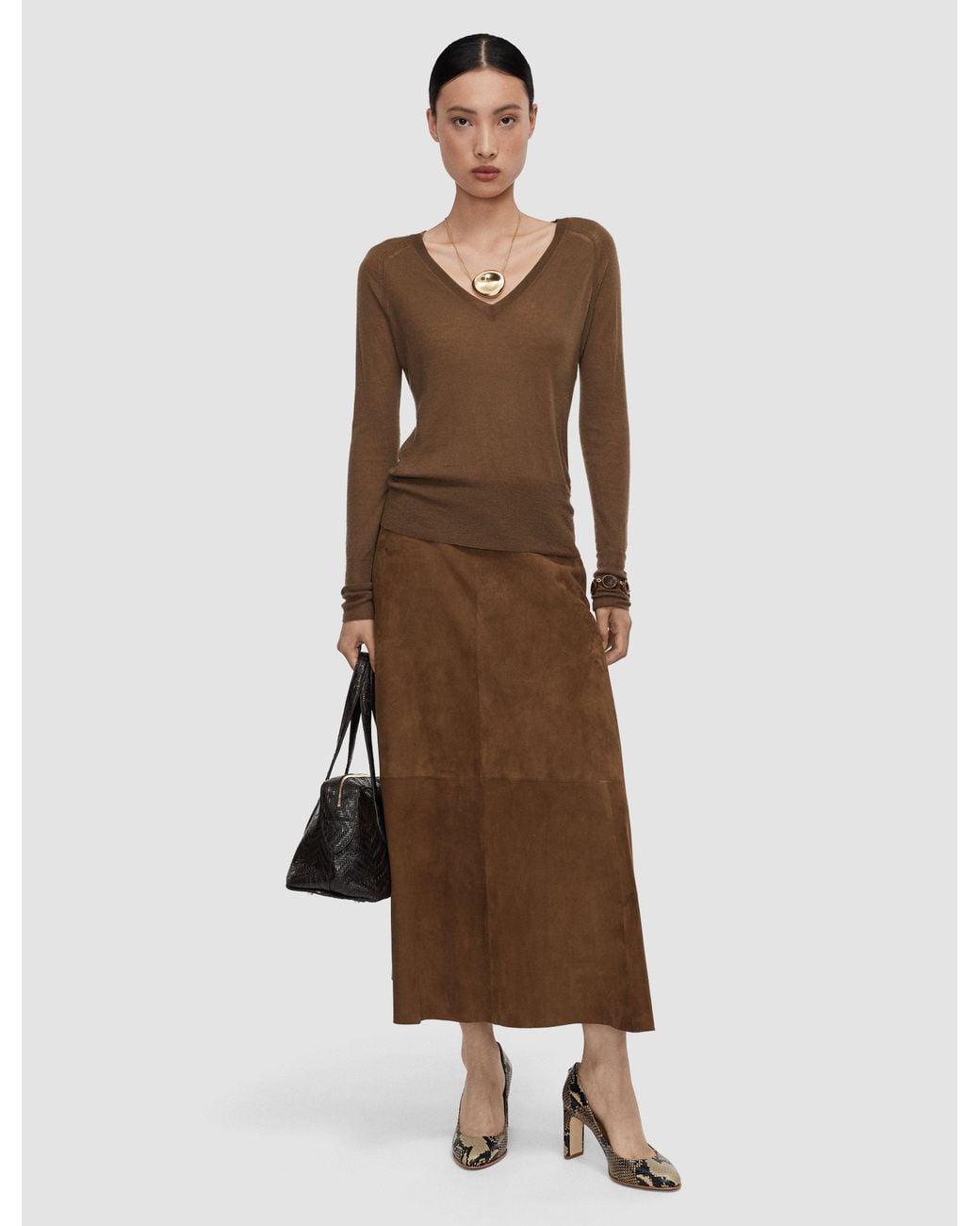 Joseph Natural Cetus Cashair V Neck Jumper