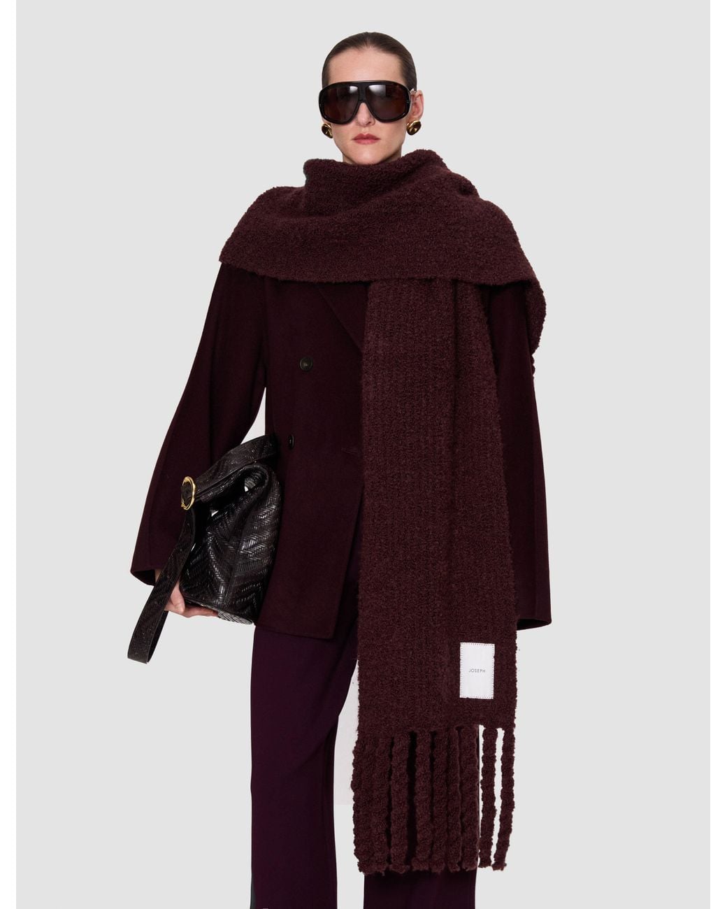 Joseph Purple Kai Fluffy Bouclé Scarf