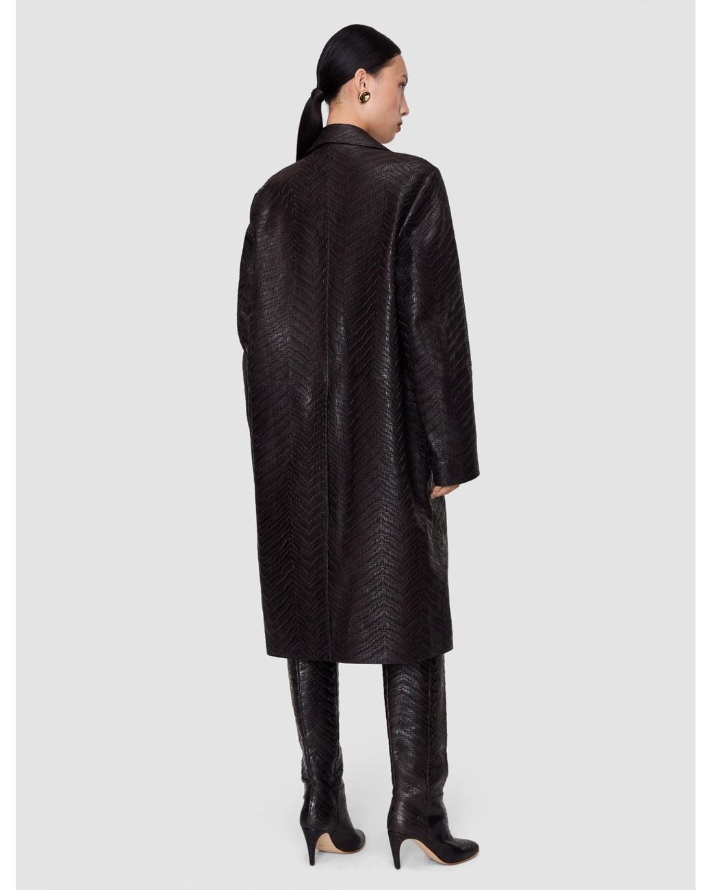 Joseph Black Matlock Embossed Woven Leather Coat
