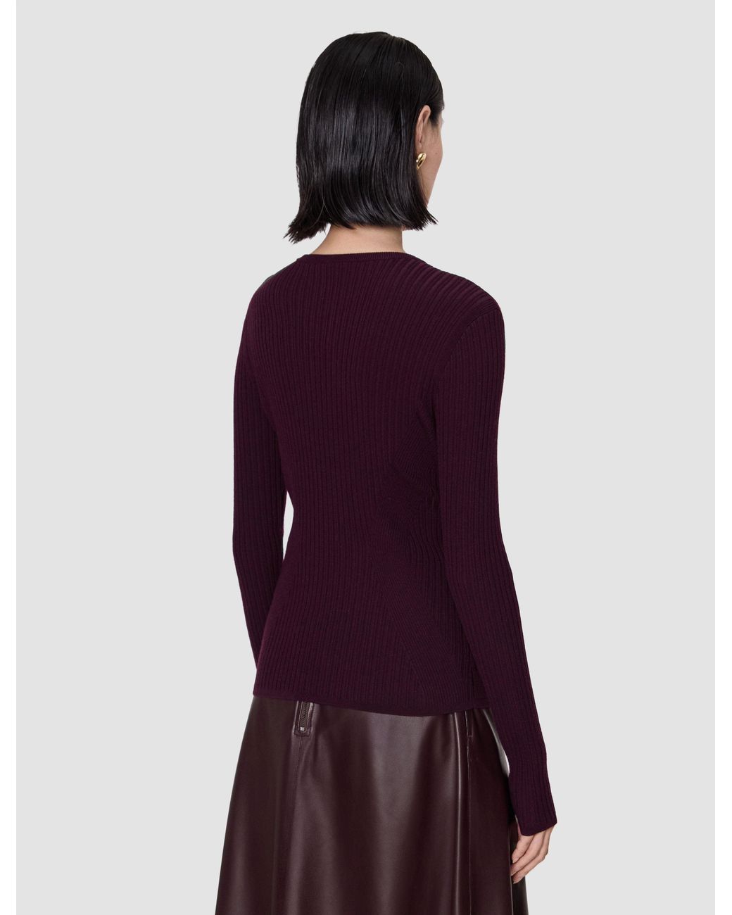 Joseph Red Luz Merino Wool Rib Top