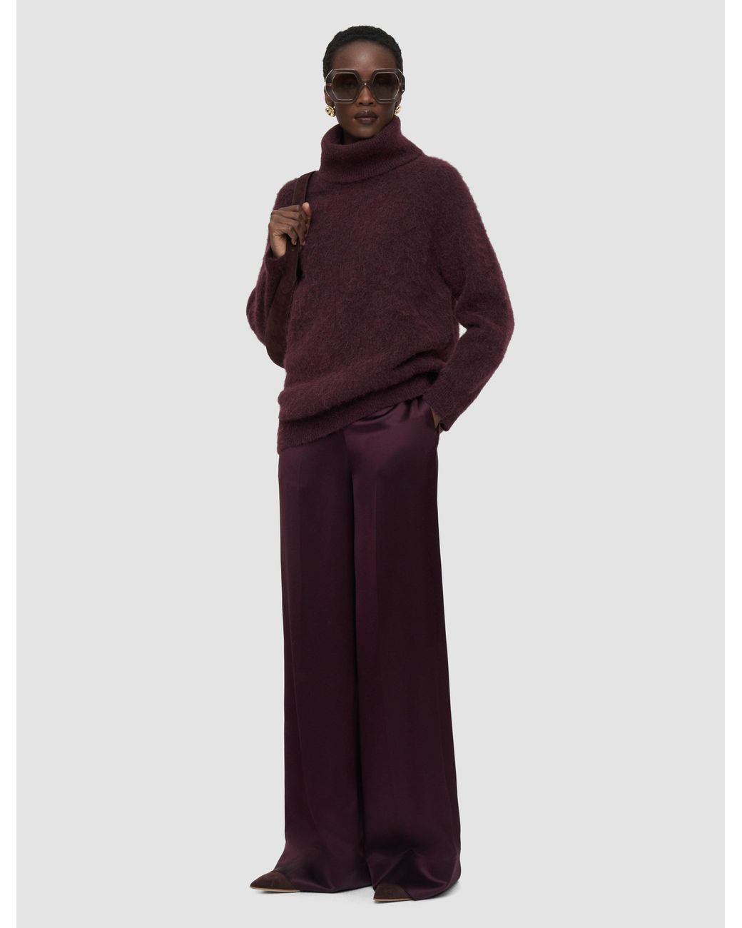 Joseph Red Meslay Brushed Wool Jumper