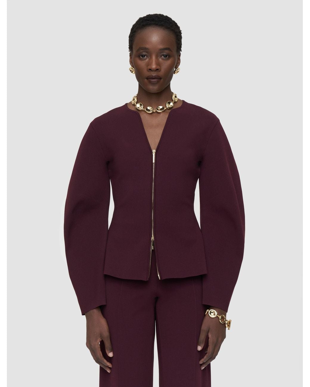 Joseph Purple Peggy Compact Milano Knit Jacket