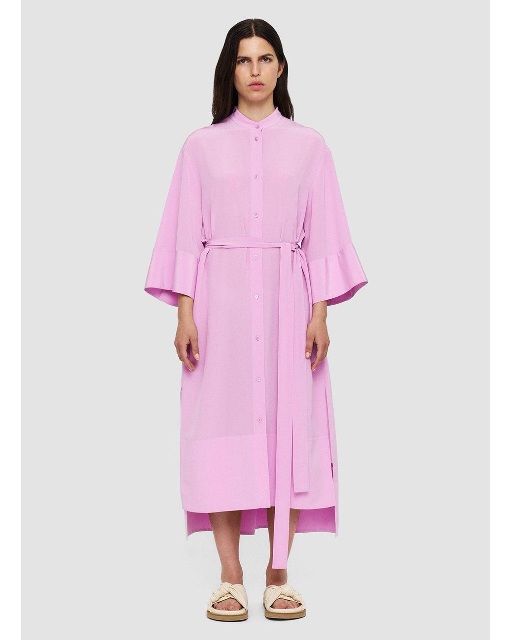 JOSEPH Silk Crepe De Soie Darius Dress in Pink | Lyst