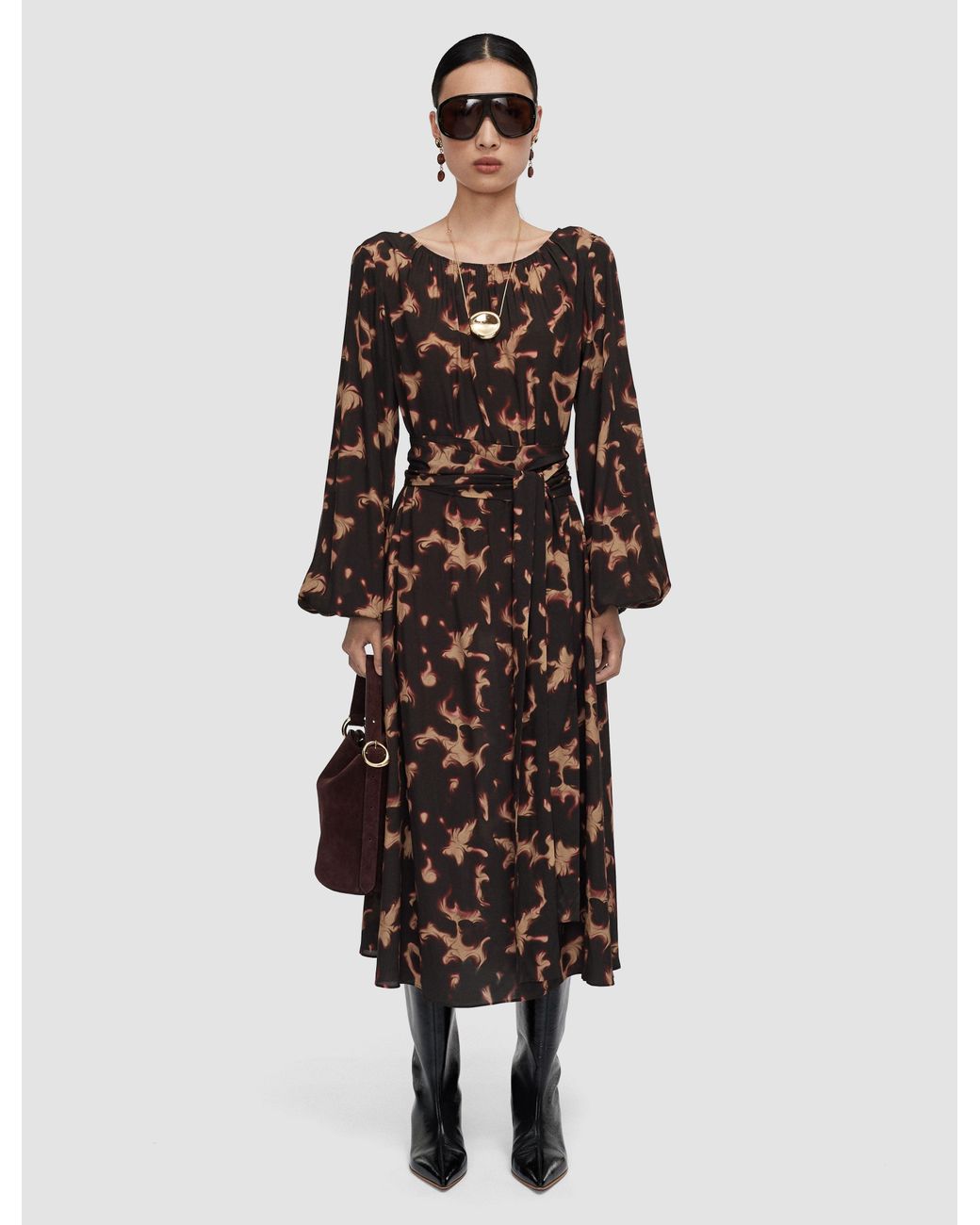 Joseph White Cupid Tortoiseshell Crepe Dress