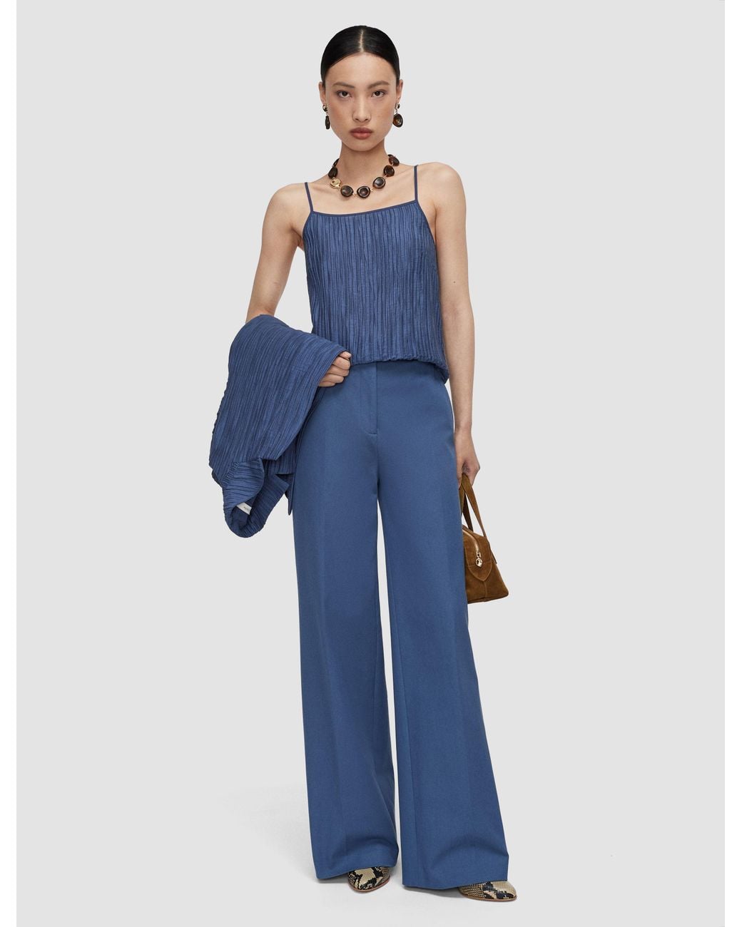 Joseph Blue Yukio Gabardine Stretch Trousers