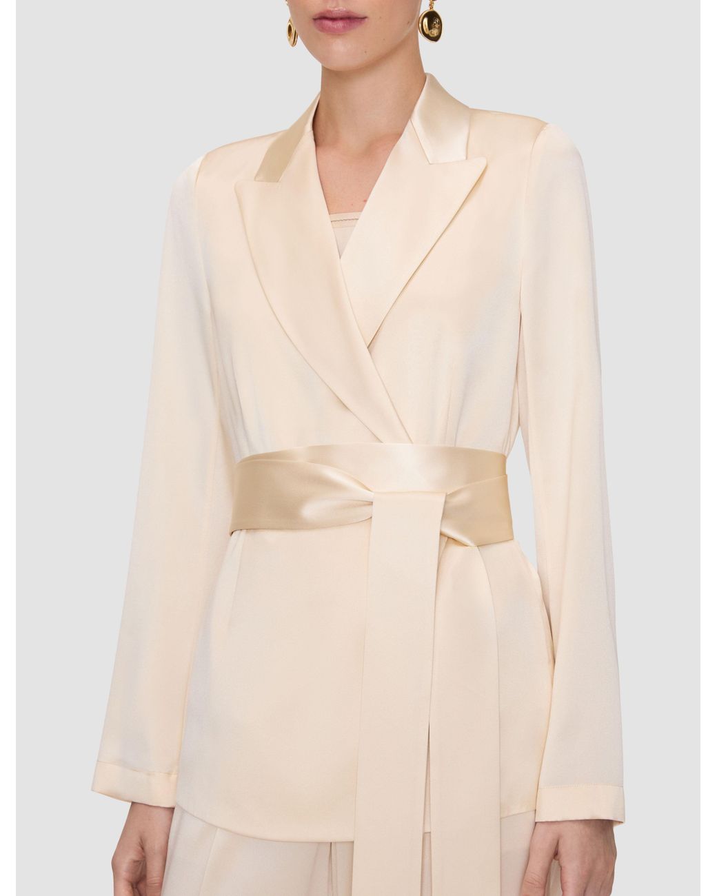 Joseph Natural Archer Silk Satin Jacket