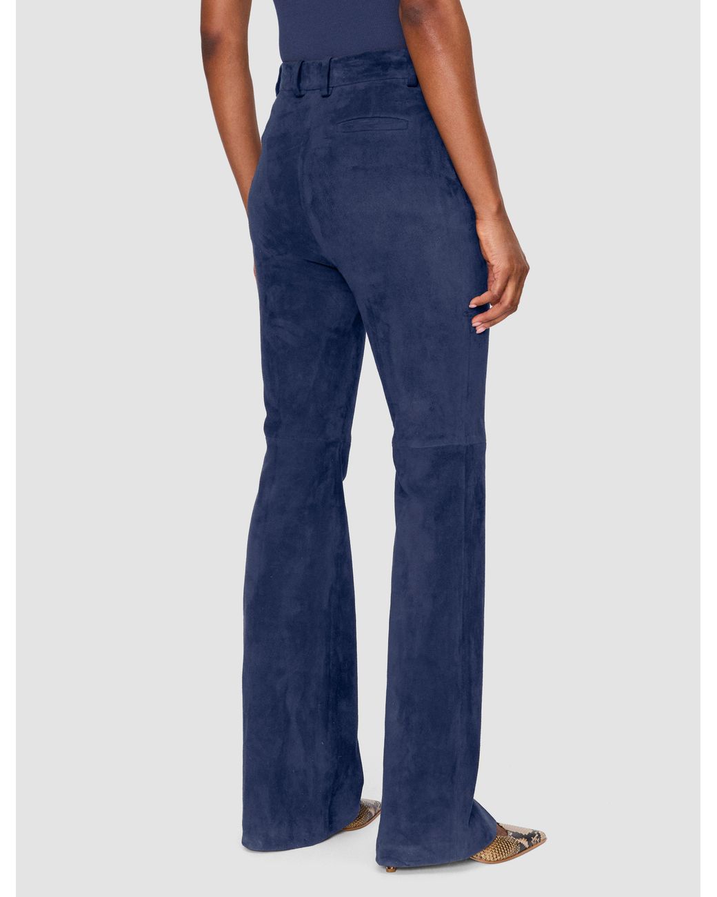 Joseph Blue Tafira Suede Stretch Trousers