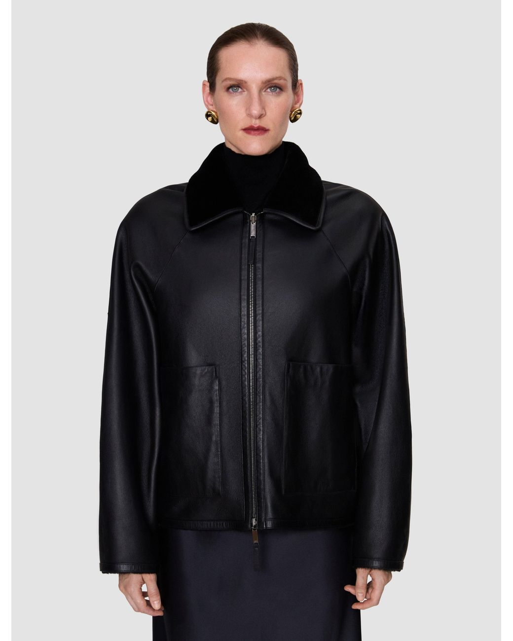 Joseph Black Kyro Reversible Soft Shearling Jacket