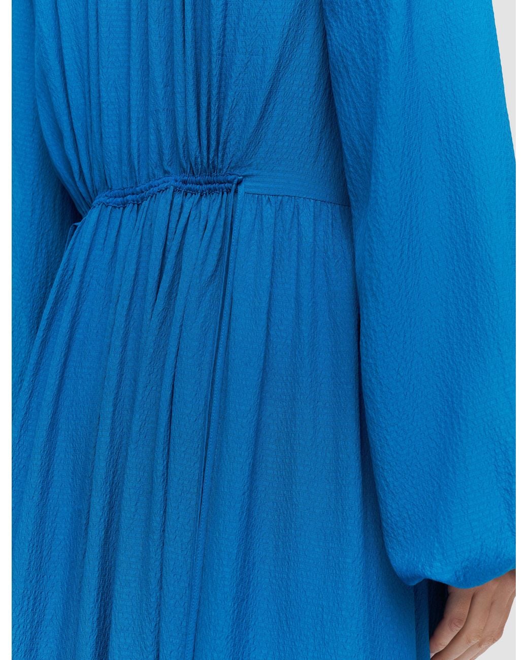 Joseph Blue Lotus Textured Silk Dress