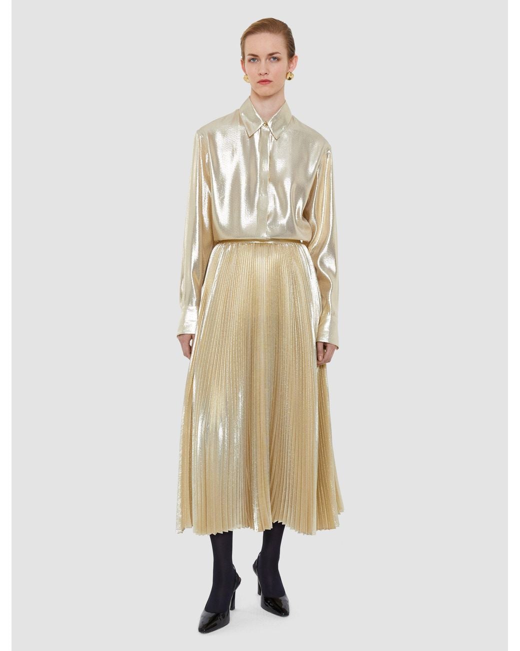 Joseph White Essai Lamé Silk Skirt