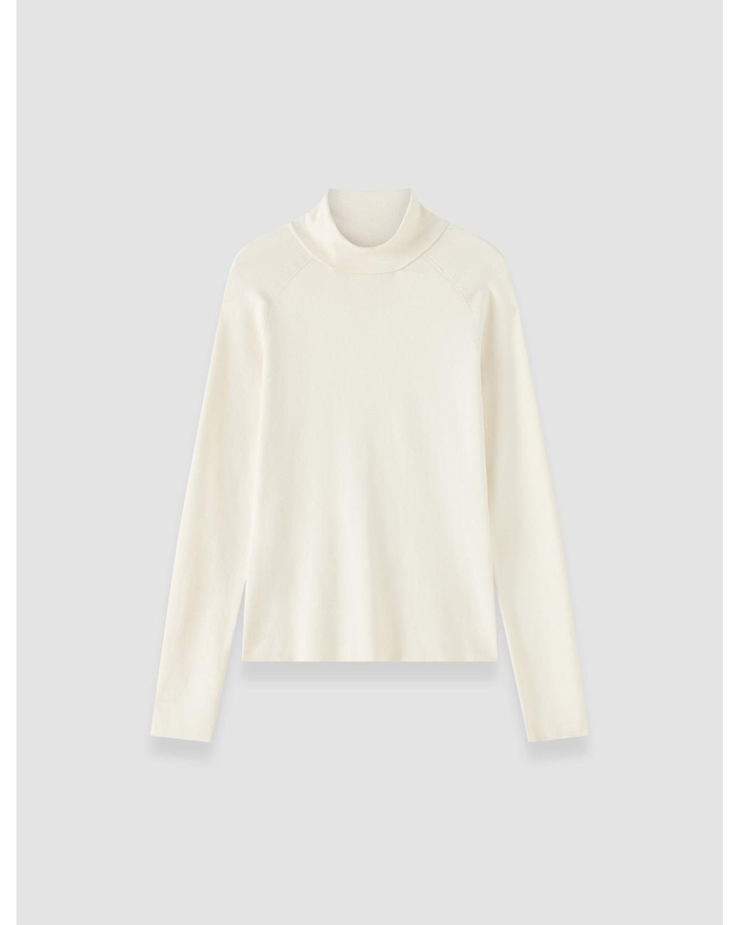 Joseph White Lola Silk Stretch High Neck Top