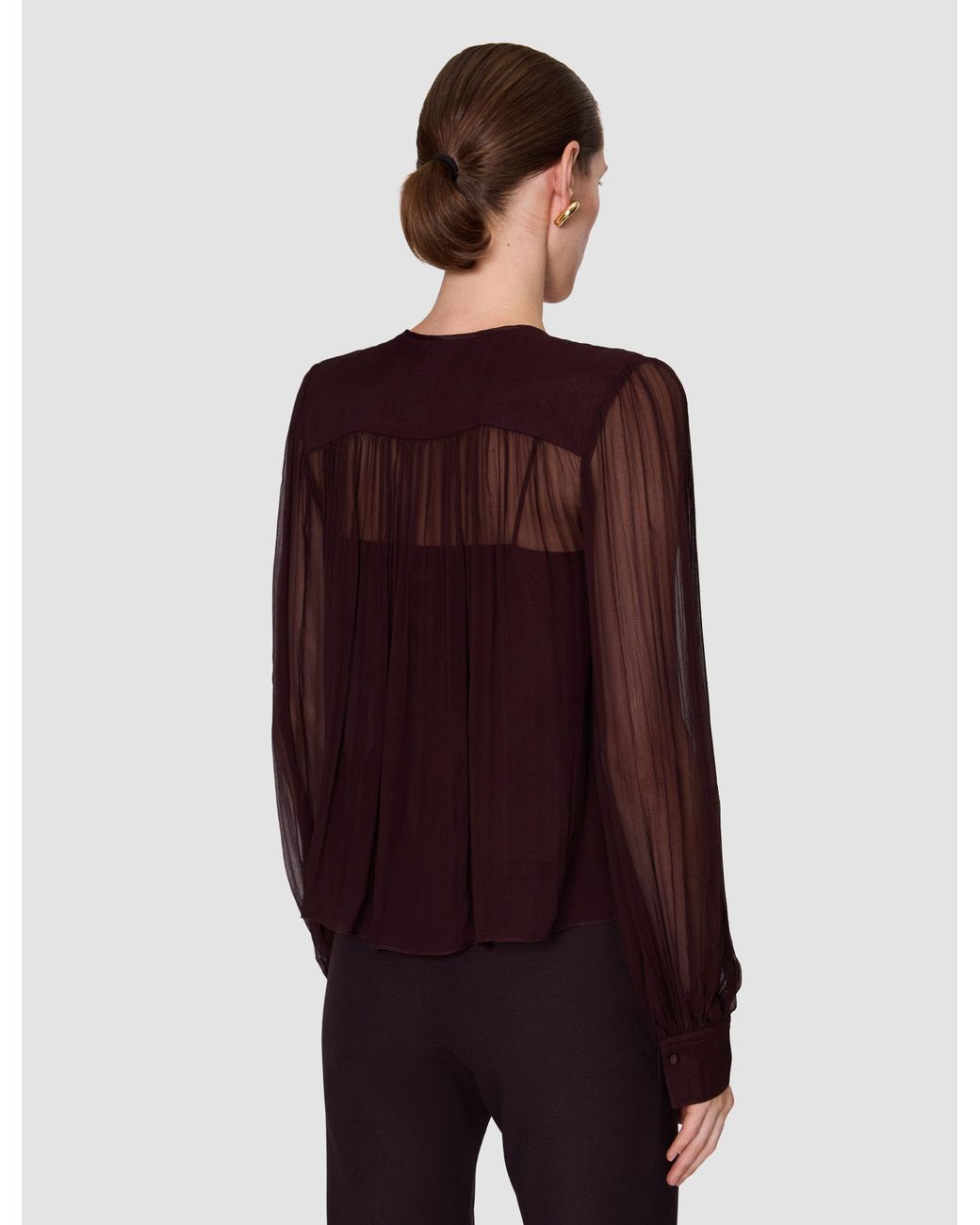 Joseph Red Elisa Silk Chiffon Blouse