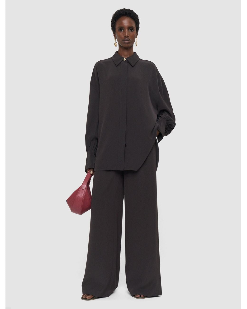 Joseph Black Camilia Satin Twill Blouse