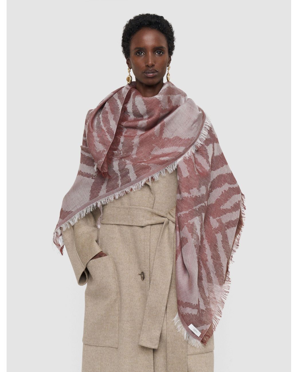 Joseph White Azalea Wool Cashmere Scarf