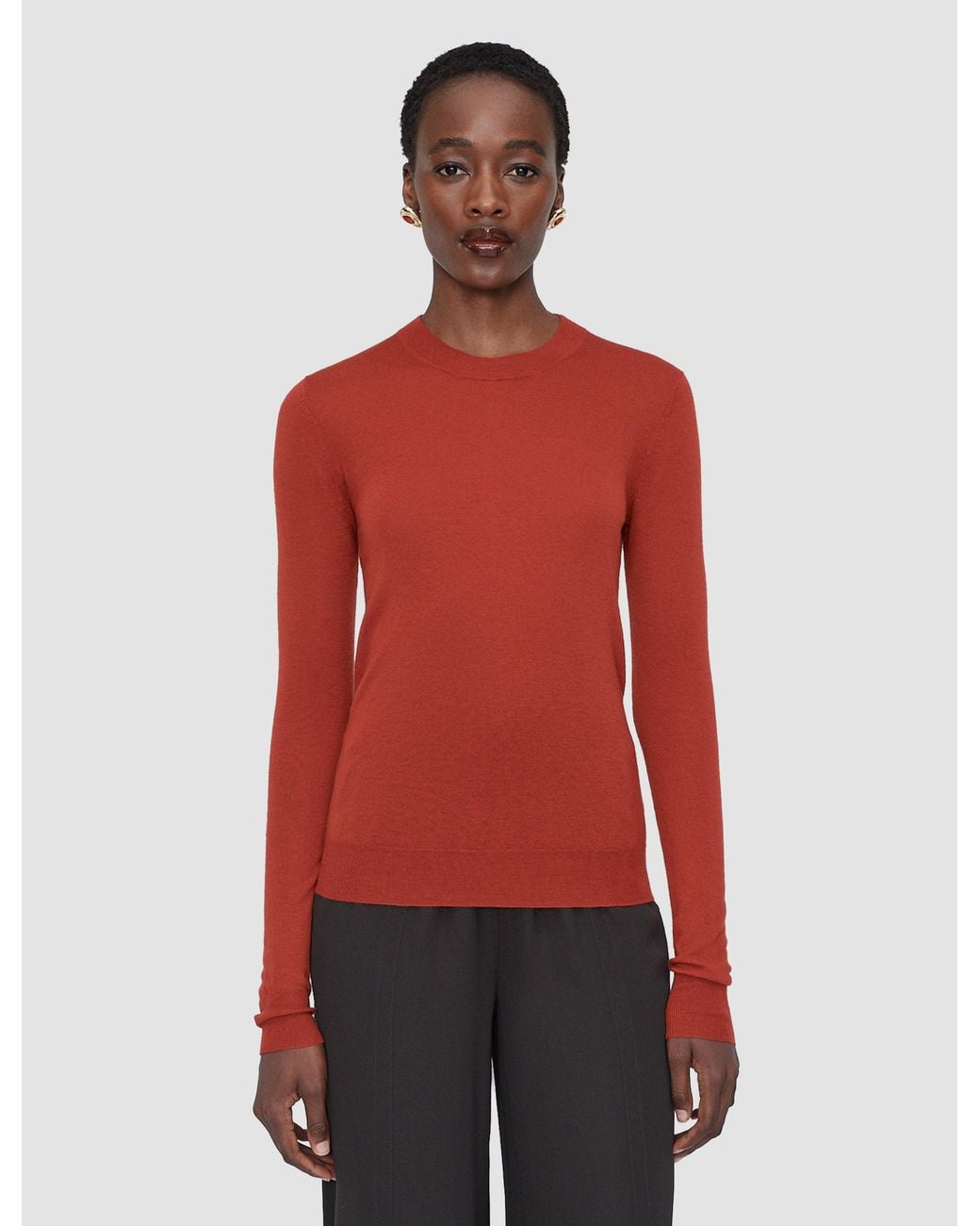 Joseph Red Cashair Round Neck Jumper