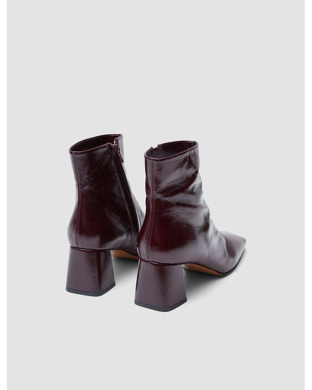 Joseph Purple Heeled Patent Leather Ankle Boots