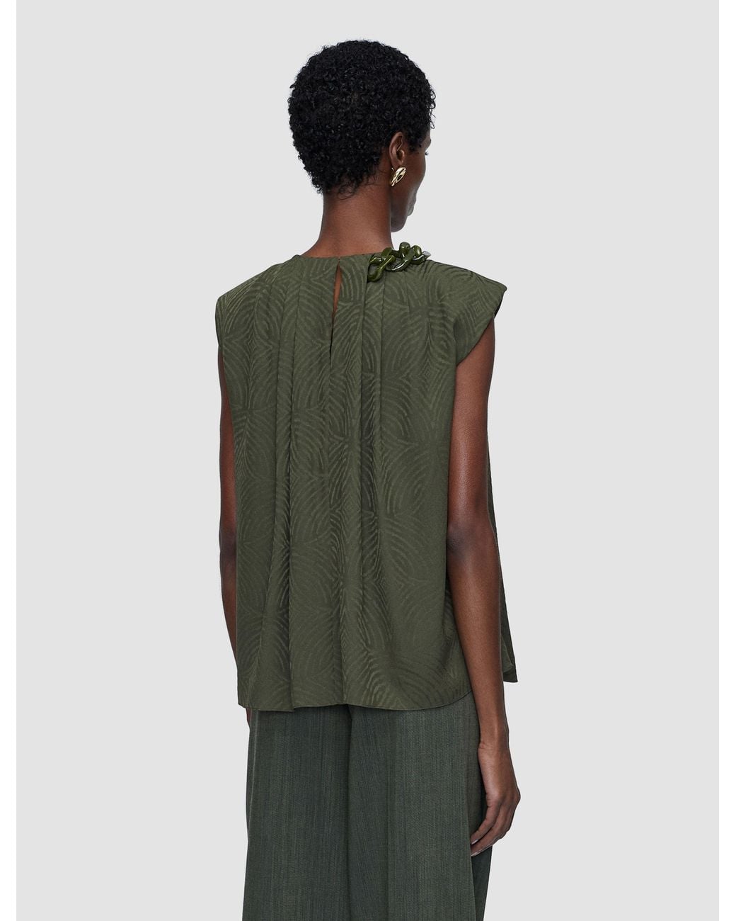 Joseph Green Taddart Jacquard Silk Top