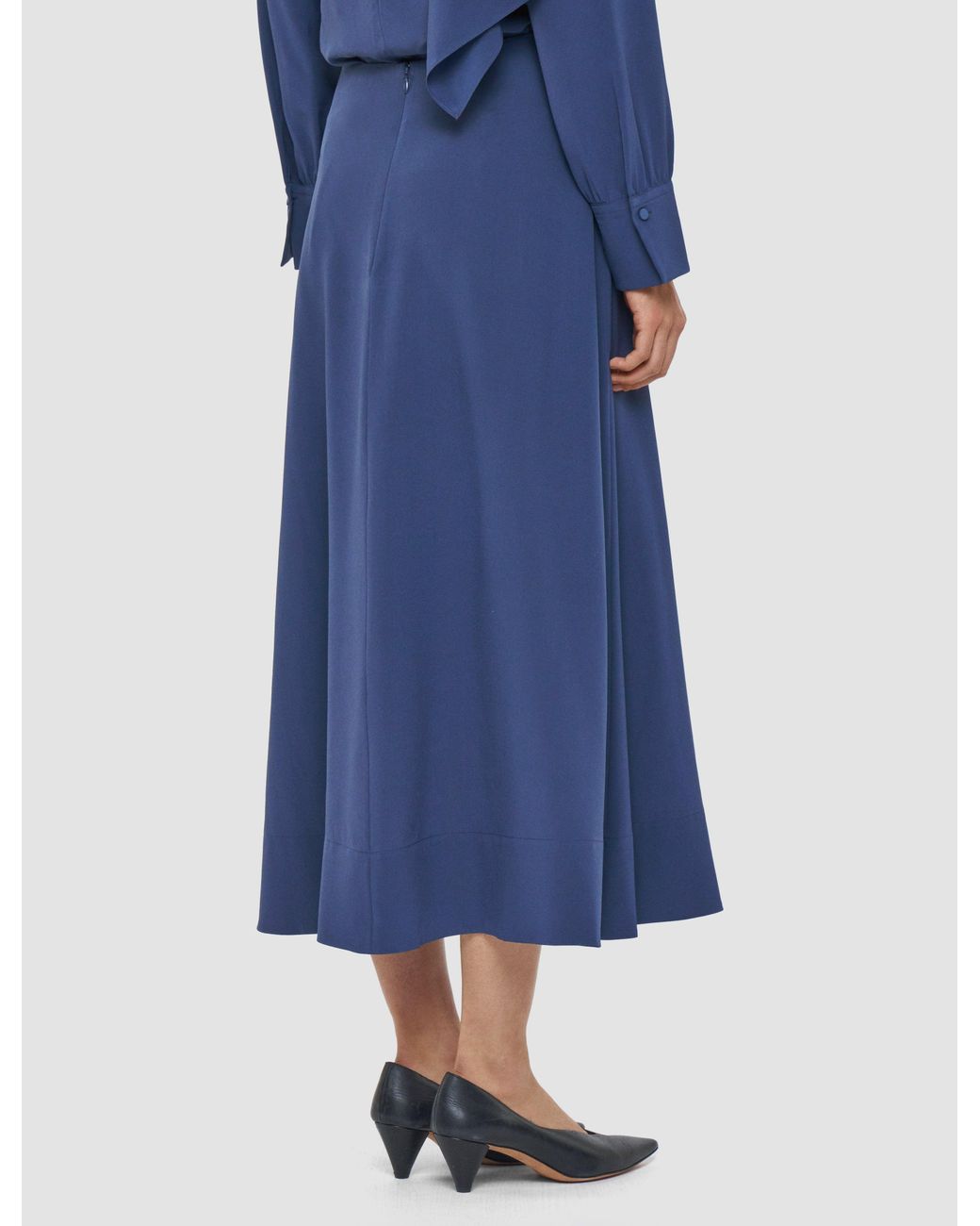 Joseph Blue Fran Crepe De Chine Knot Silk Skirt