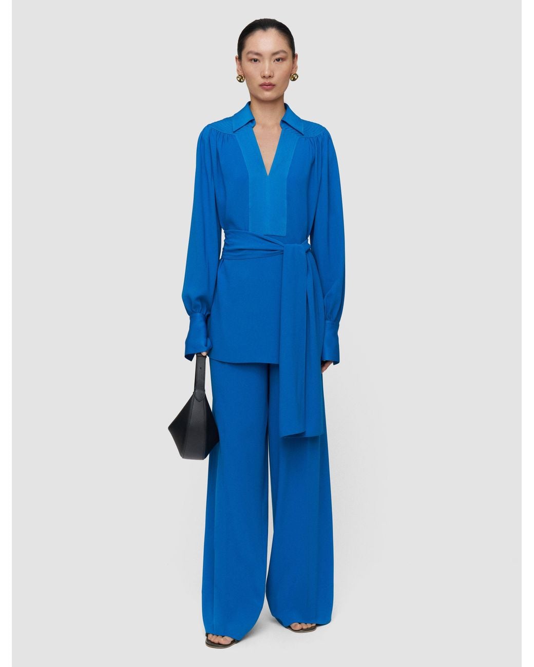 Joseph Blue Bou Crepe Blouse