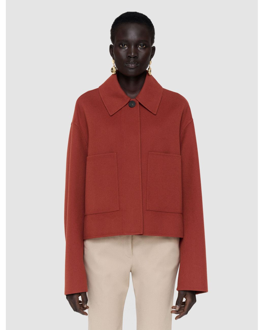 Joseph Red Kalaa Light Double Face Wool Jacket