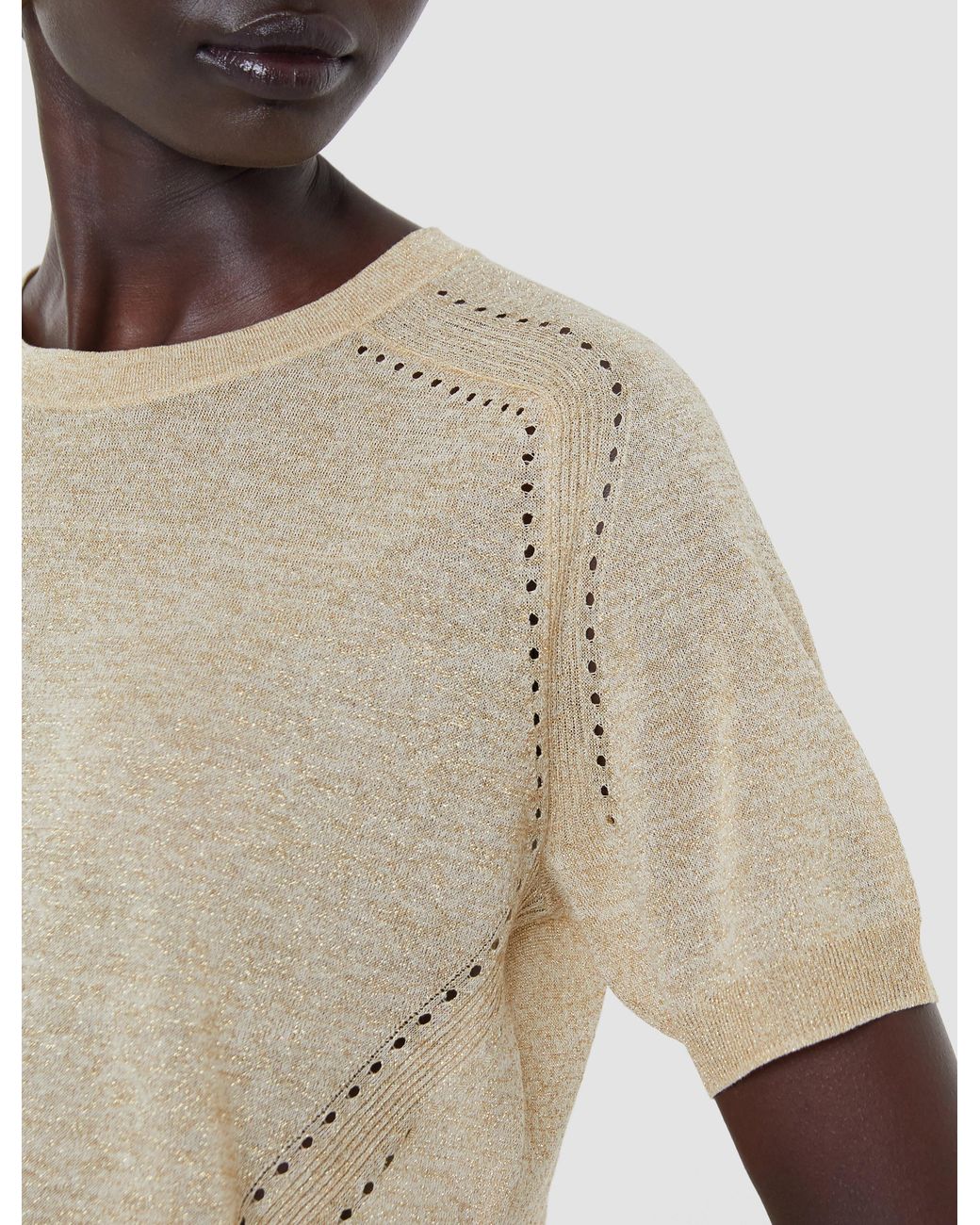 Joseph Natural Lille Lurex Knit Top