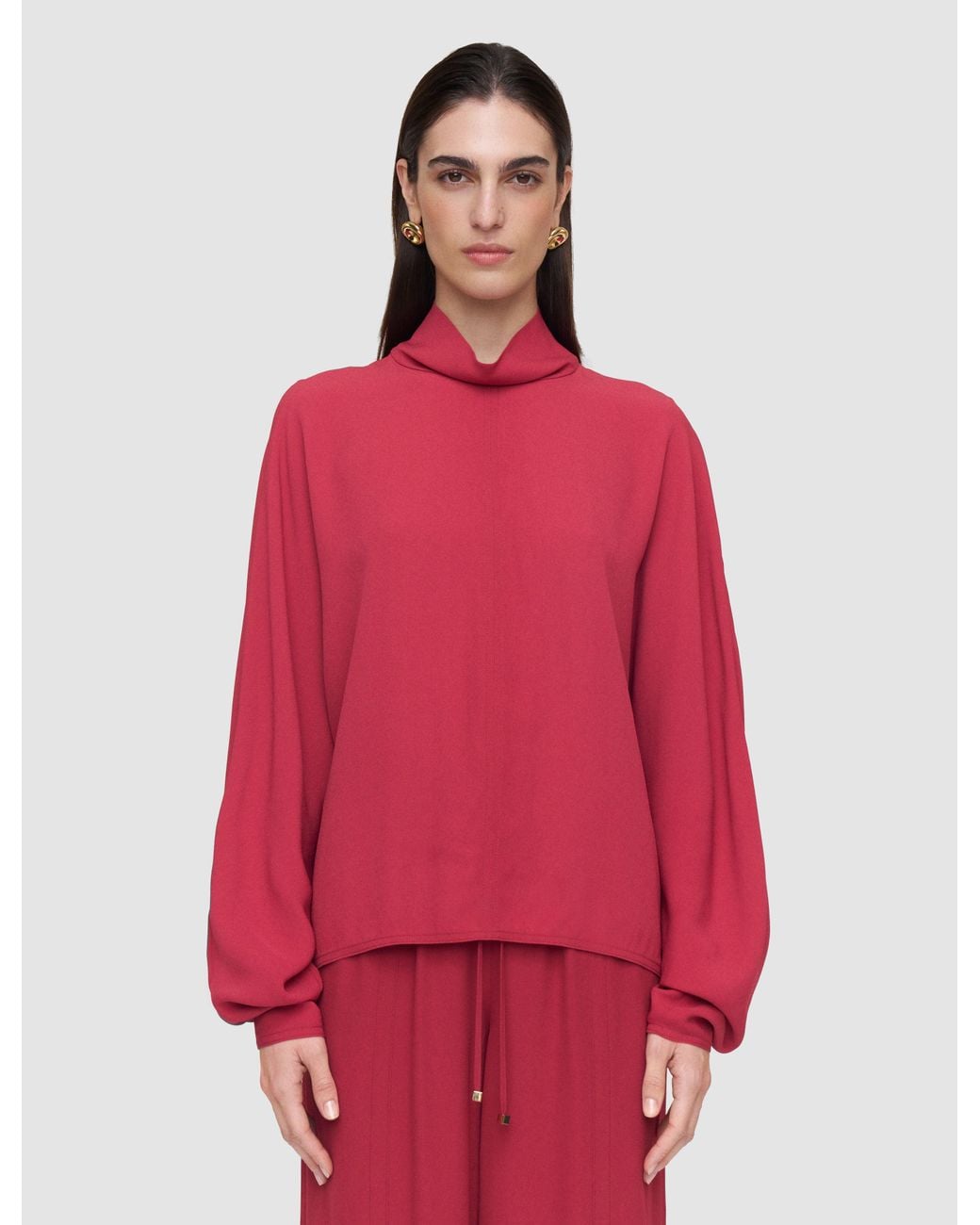 Joseph Red Buick Crepe Blouse