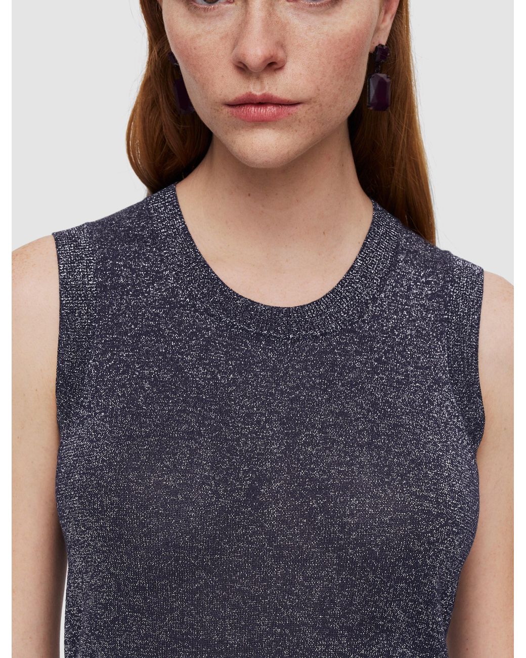 Joseph Blue Lurex Knit Tank Top
