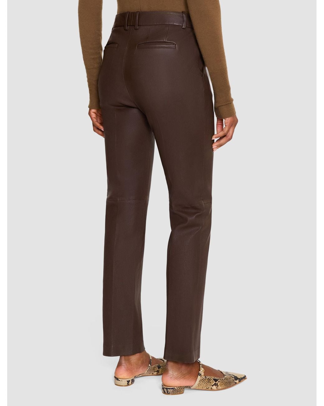Joseph Brown Coleman Long Leather Stretch Trousers