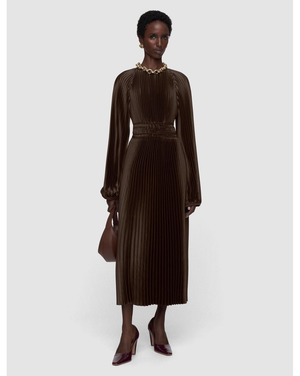 Joseph Black Ortiz Pleated Woven Dress