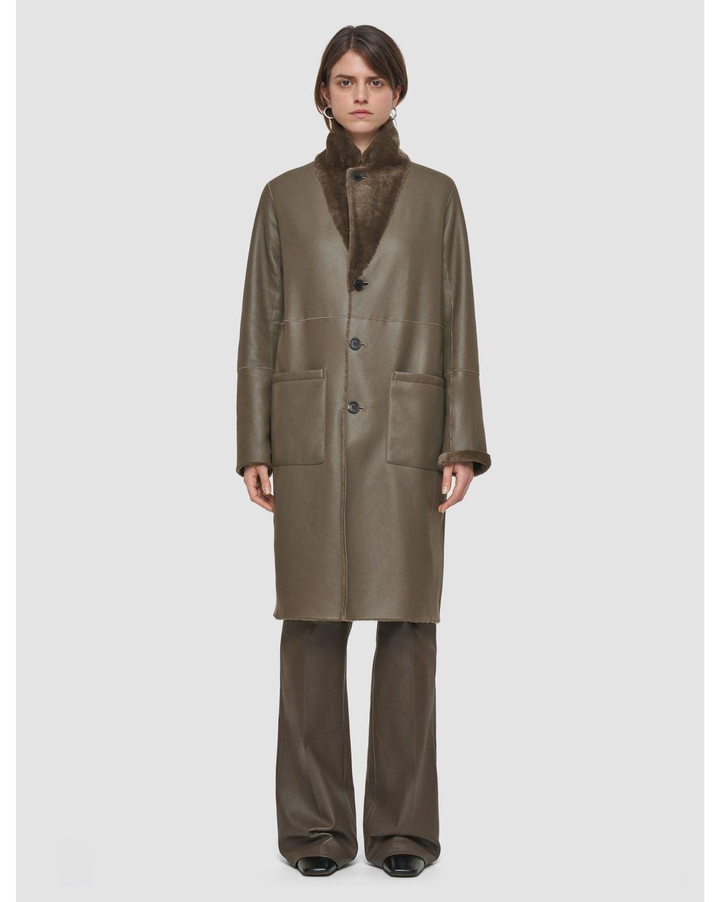 Joseph Natural Britanny Reversible Soft Shearling Coat