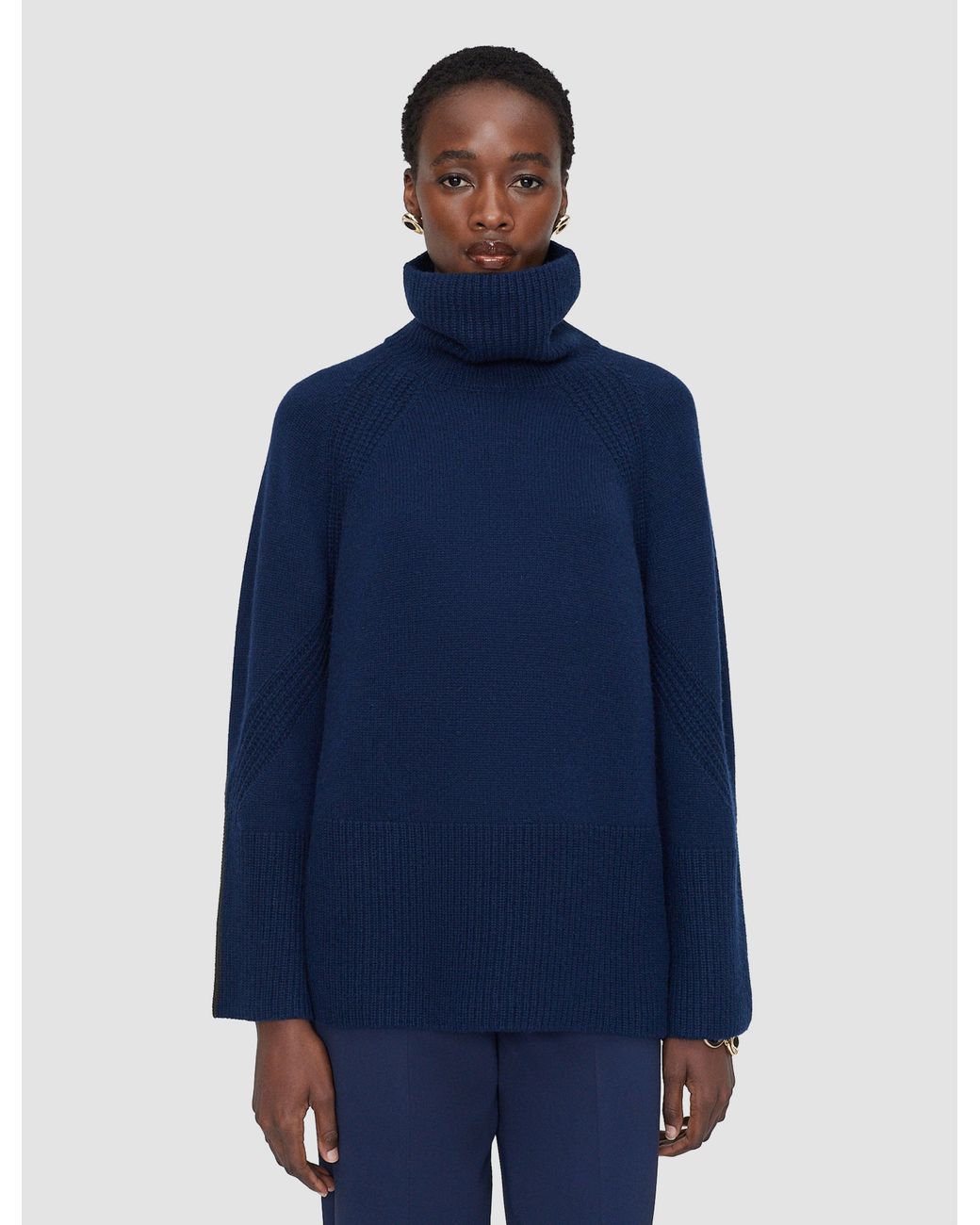 Joseph Blue Loftus Pure Cashmere High Neck Jumper