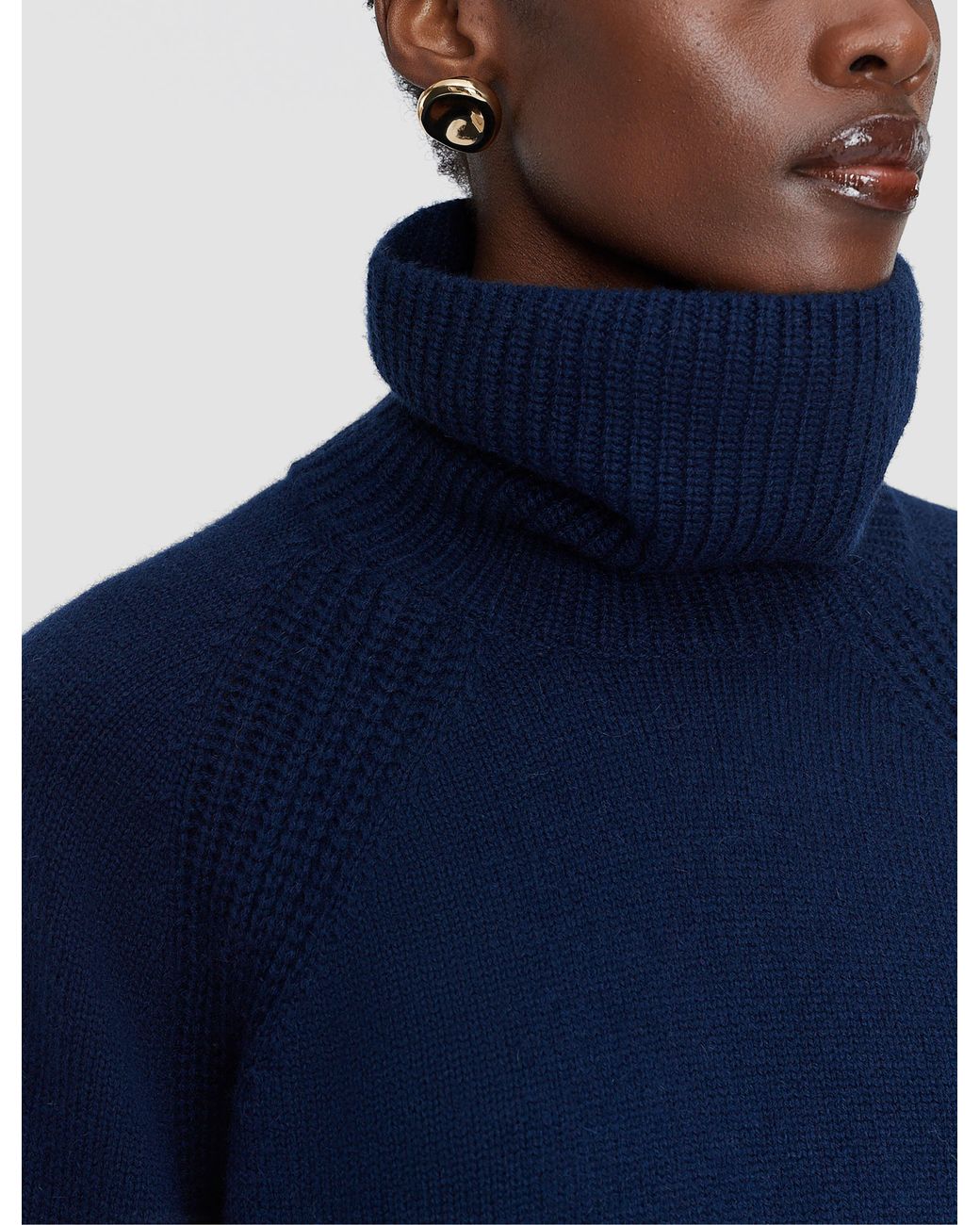 Joseph Blue Loftus Pure Cashmere High Neck Jumper