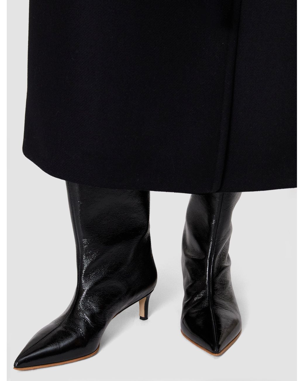 Joseph Black Tiana Patent Leather Short Boots