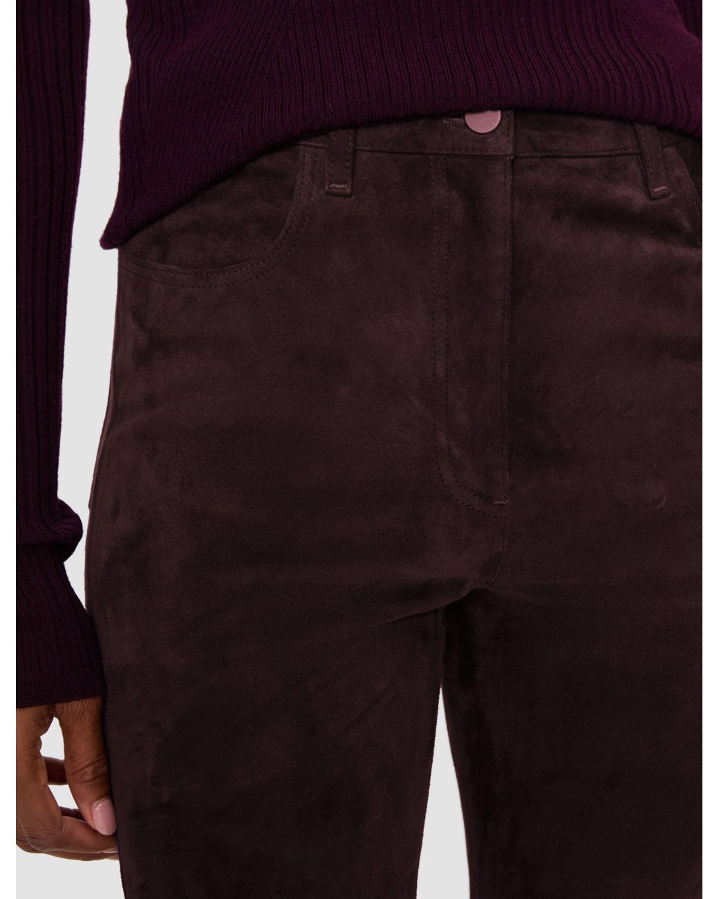 Joseph Purple Duke Suede Stretch Trousers