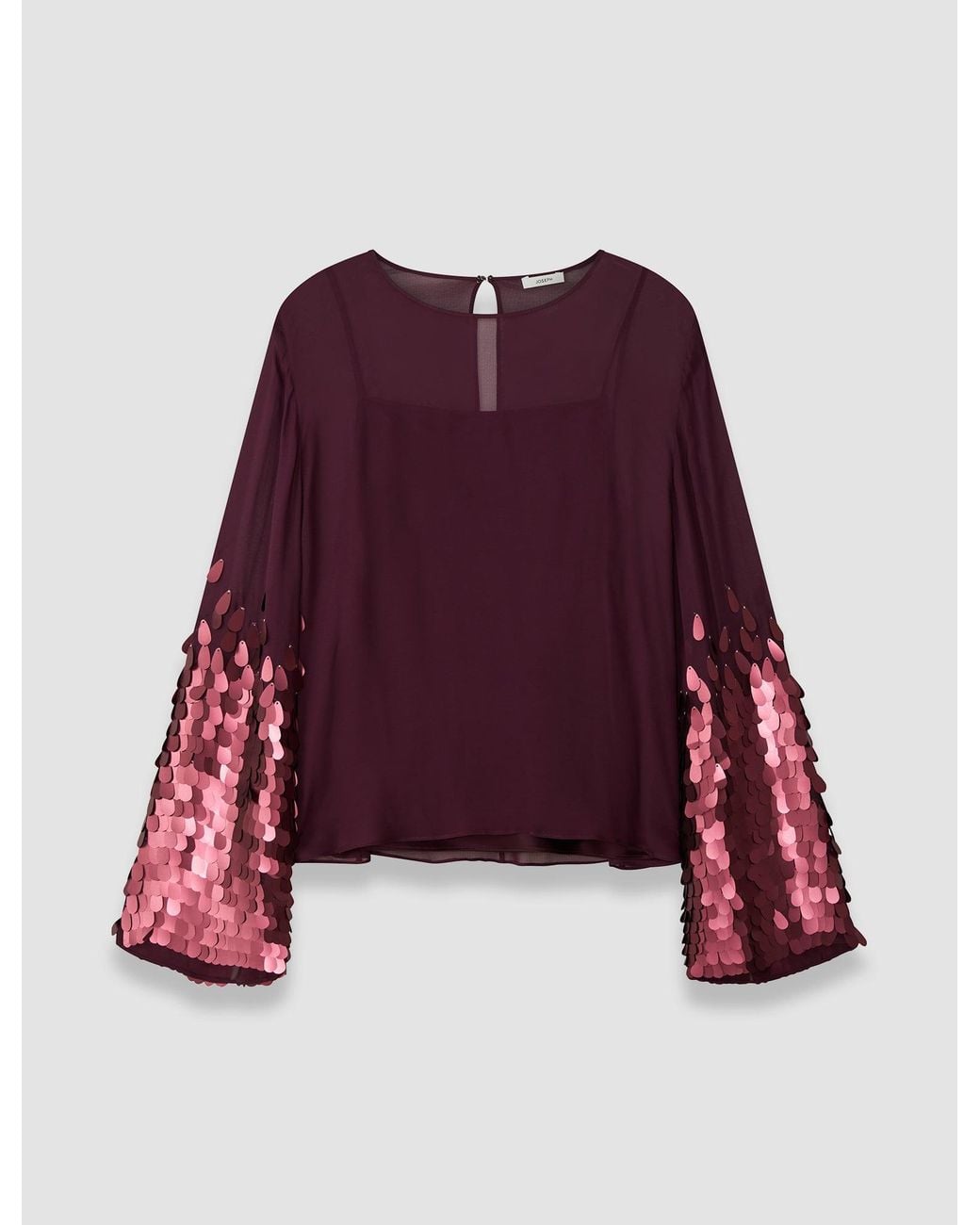 Joseph Red Ariane Chiffon Sequin Blouse
