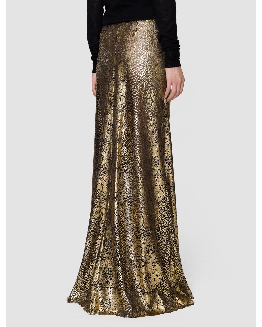 Joseph Metallic Abney Bullion Sheer Snake Skirt