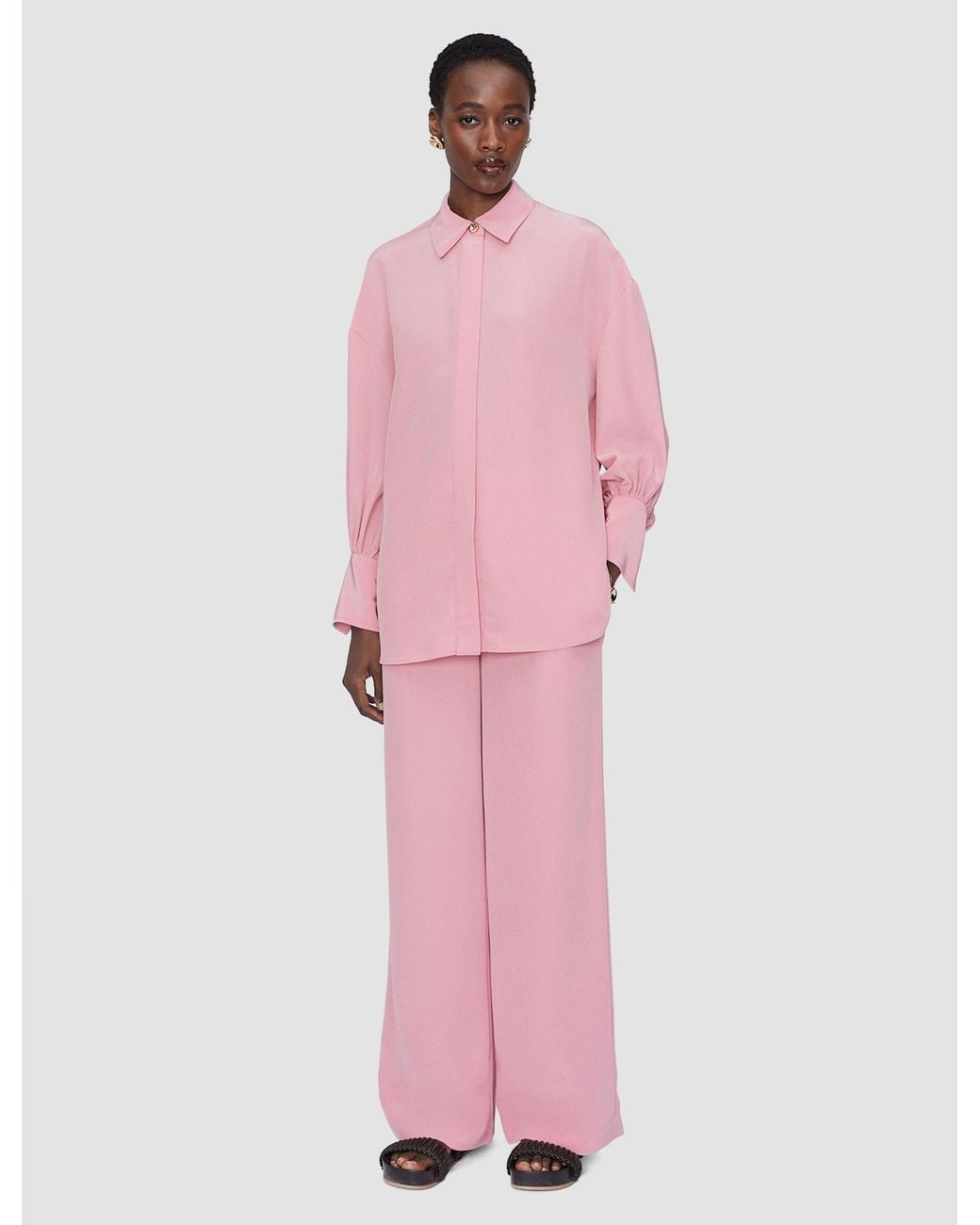 Joseph Pink Camilia Satin Twill Blouse
