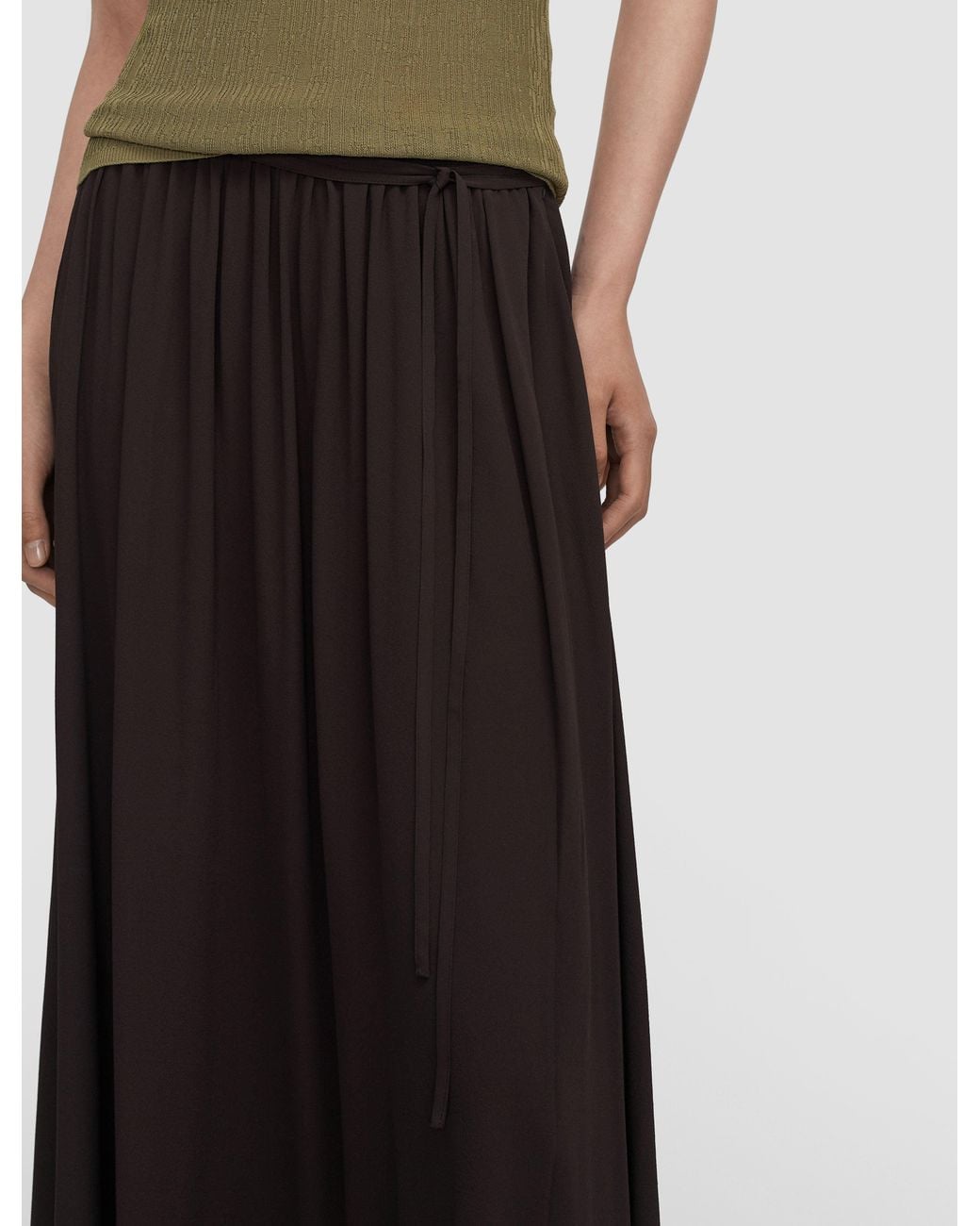 Joseph White Elba Silk Blend Crepe Skirt