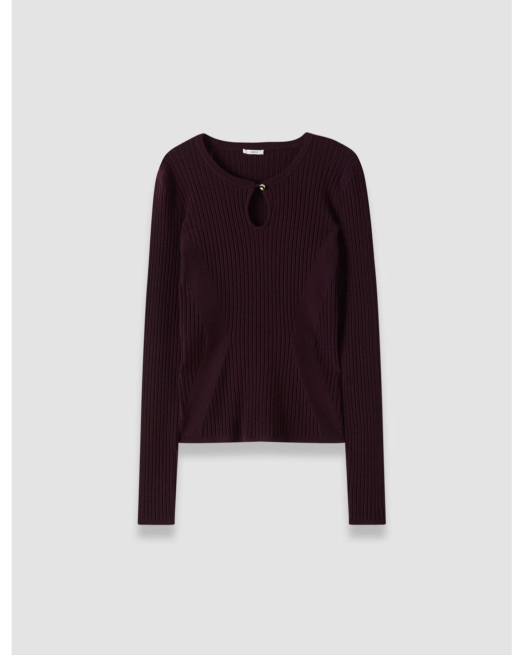 Joseph Red Luz Merino Wool Rib Top