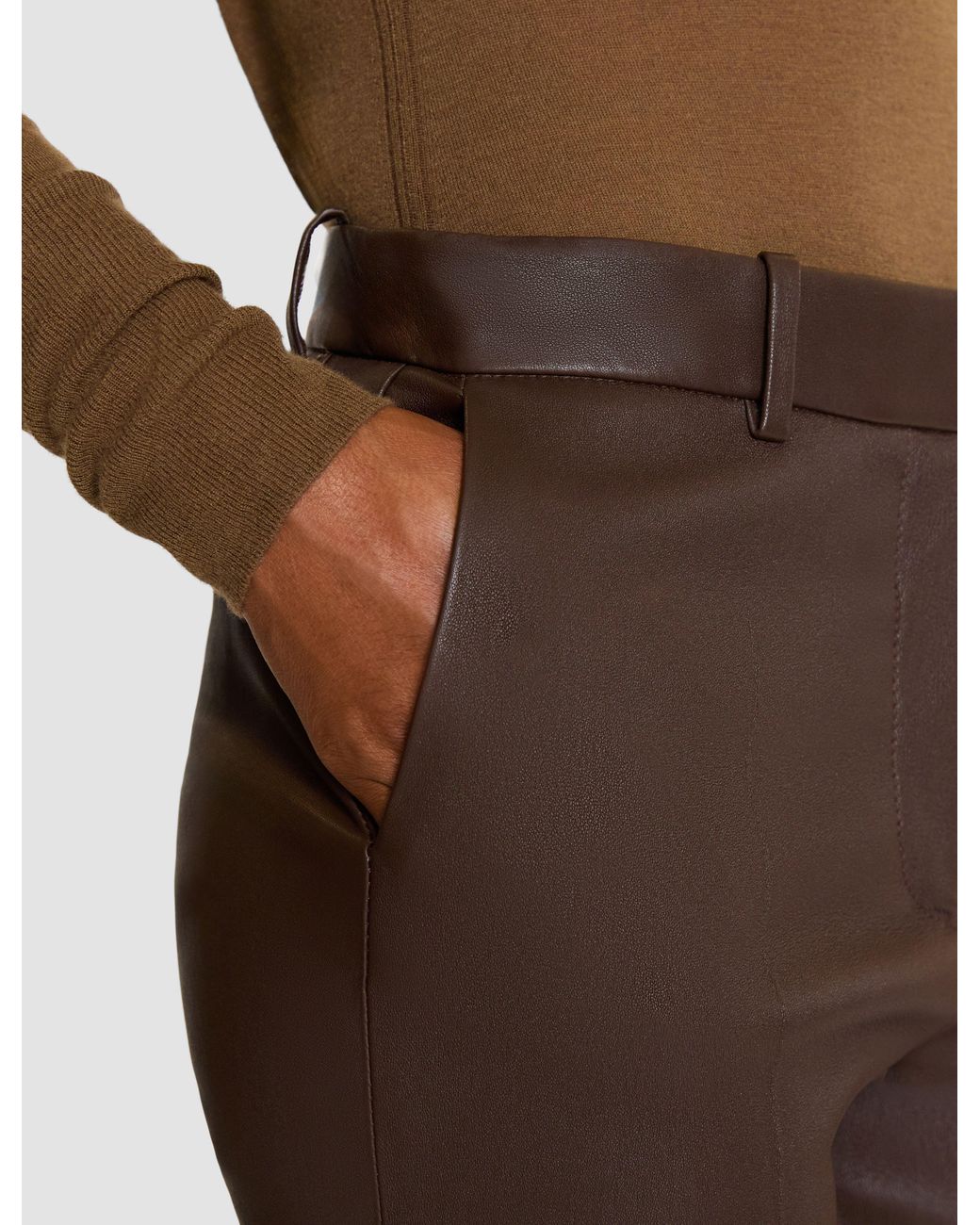 Joseph Brown Coleman Long Leather Stretch Trousers