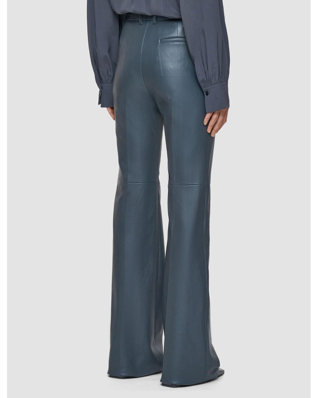 Joseph Blue Tafira Leather Stretch Trousers