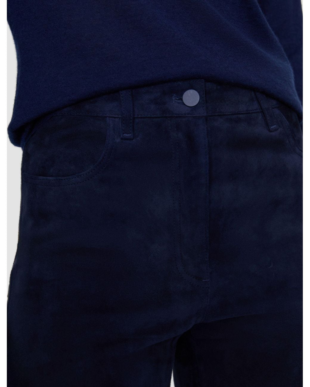Joseph Blue Duke Suede Stretch Trousers
