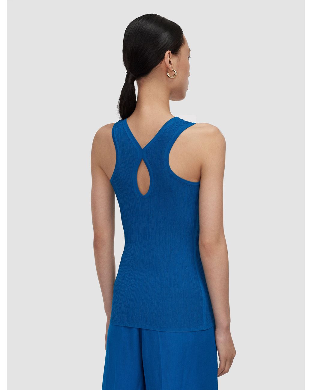 Joseph Blue Bayt Crinkle Viscose Vest Top