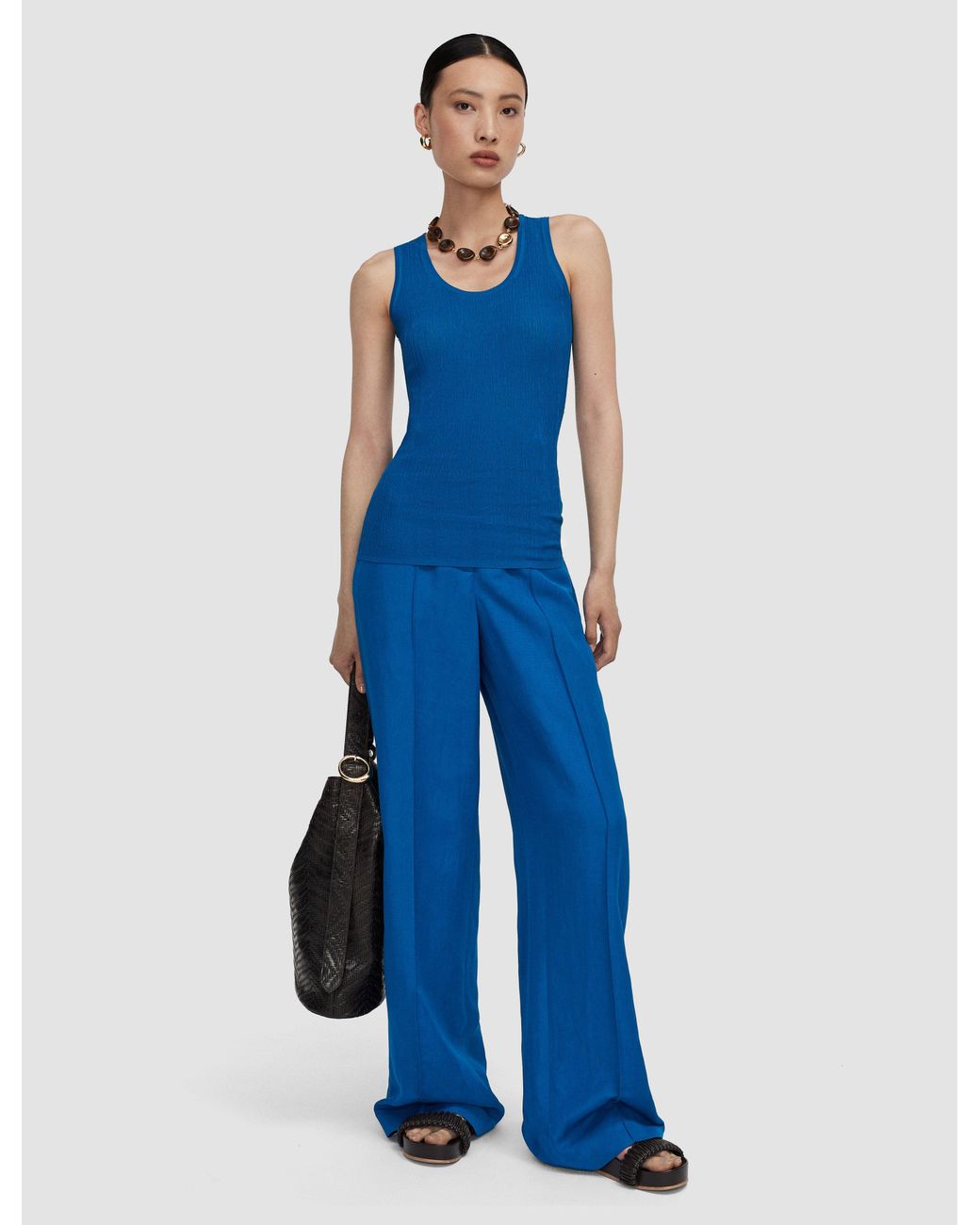 Joseph Blue Bayt Crinkle Viscose Vest Top